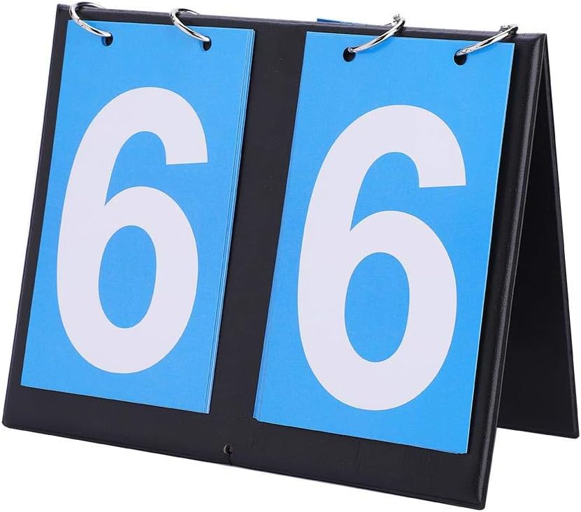 Portable Table Keeper, Easy Flip Indoor/Outdoor Score Counter Scoring System for Table Tennis Basketball Soccer Football Baseball y Más(2 Digit)