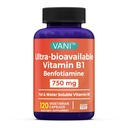 VANI Vitamin B1 with 750mg Benfotiamine, 2 in 1 Enhanced Formula -Fat & Water Soluble Thiamine B1 Supplement | 120 Capsules | Gluten Free
