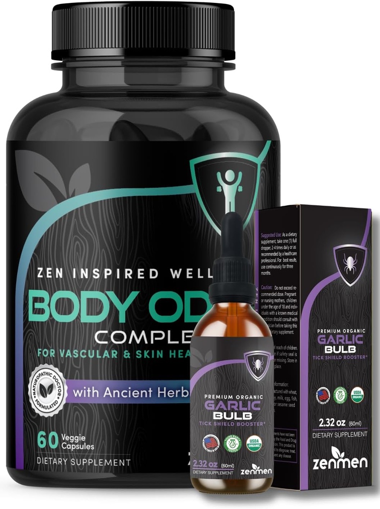 Zenmen Global Wellness Bundle: Body Odor Supplement and Garlic Tincture Bundle