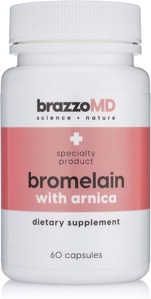brazzoMD Bromelain con Arnica - Suplemento dietético - 60 cápsulas