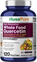 NusaPure Quercetina con Bromelain 500mg ←120 Veggie Caps  43 Fruit Veggie Grain Herbs Enzyme Probiotic Blend ← Non-GMO, Vegan, Bioperine