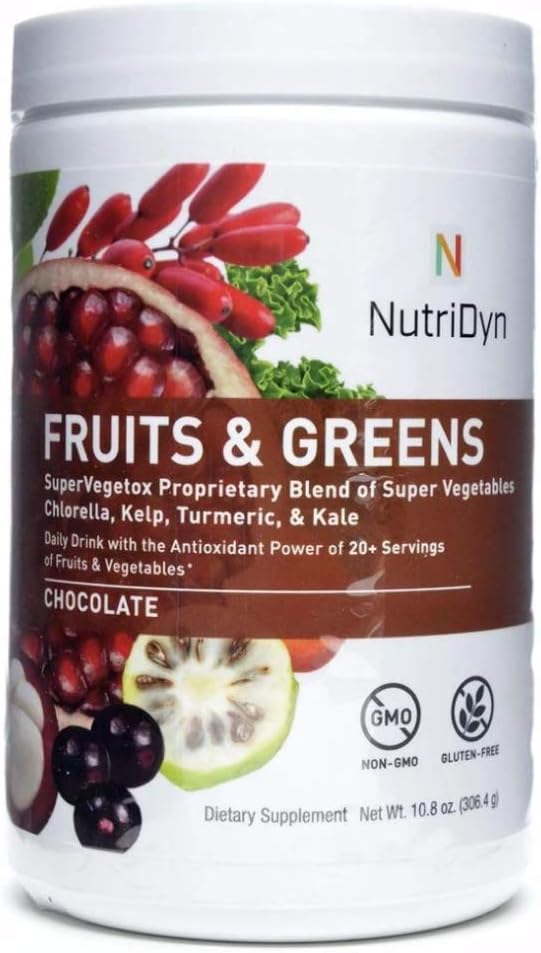 NutriDyn Fruits and Greens Super vegetox Proprietary Blend of Super verduras, Clorella, Kelp, Turmeric & Kale, Certified Organic 306.4 Grams