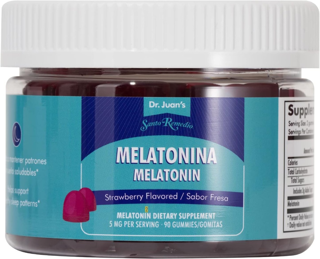 Santo Remedio Melatonin Gummies, Ayuda a Inducir el sueño, 5 mg por Serving, 90 Gummies/ 45 Servings