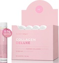 Sueco Collagen Deluxe ← 12,500 mg Hidrolyzed Marine Collagen Líquido Suplemento - 30 x 25 ml Zapatos diarios ← Ácido hialurónico, Biotina y vitamina C para apoyar el cabello saludable, la piel, los clavos