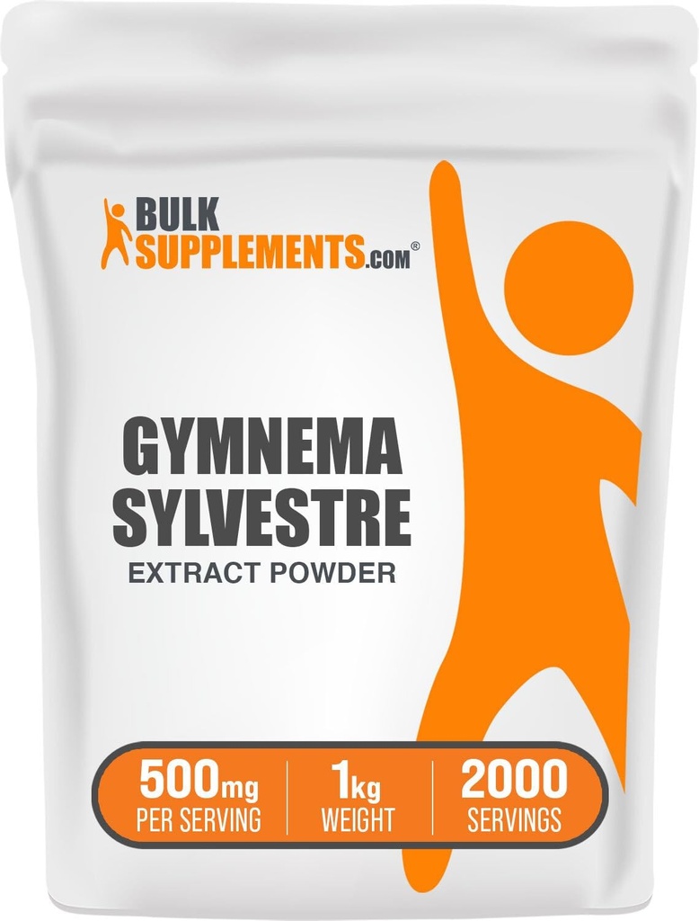 BulkSupplements.com Gimnema Extract Powder - de Gymnema Leaf, Gymnema Sylvestre Extract - Gymnema Powder, Herbal, Gluten Free - 500mg por Serving, 1kg (2,2 libras) (Pack de 1)