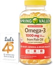 Spring Valley Omega-3 Fish Oil Soft Gels, 1000 mg, 180 Conde, Suplemento dietético, Omega-3 Fatty Acids Agrupar con Lual 45 Diabetes Decodificados