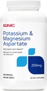 GNC Potasio y Magnesio Aspartate 250mg Suplemento, Ayuda a regular el equilibrio del agua, 240 Servimientos