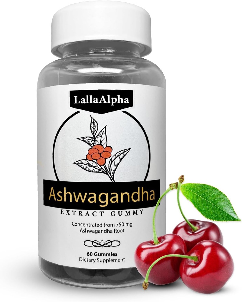 Ashwagandha Gummies - Natural Stress Reliever - 750mg Gummies - 60 Condes- Mantener niveles de energía saludable y estrés, Verde