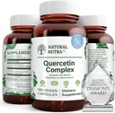 Complejo de Nutra Quercetina Natural con Bromelaina y Vitamina C Citrus Bioflavonoide Suplemento, Cuerpo de Apoyo a los Cambios Estacionales " Redes Corporales " , promueve la salud del hígado, 100 cápsulas vegetarianas y vegetarianas
