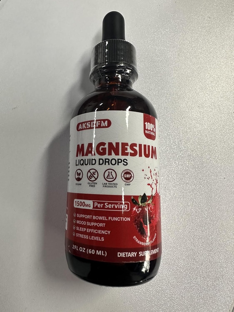 Magnesium Glycinate Liquid Drop - Triple Absorción Suplemento de Apoyo Nerves