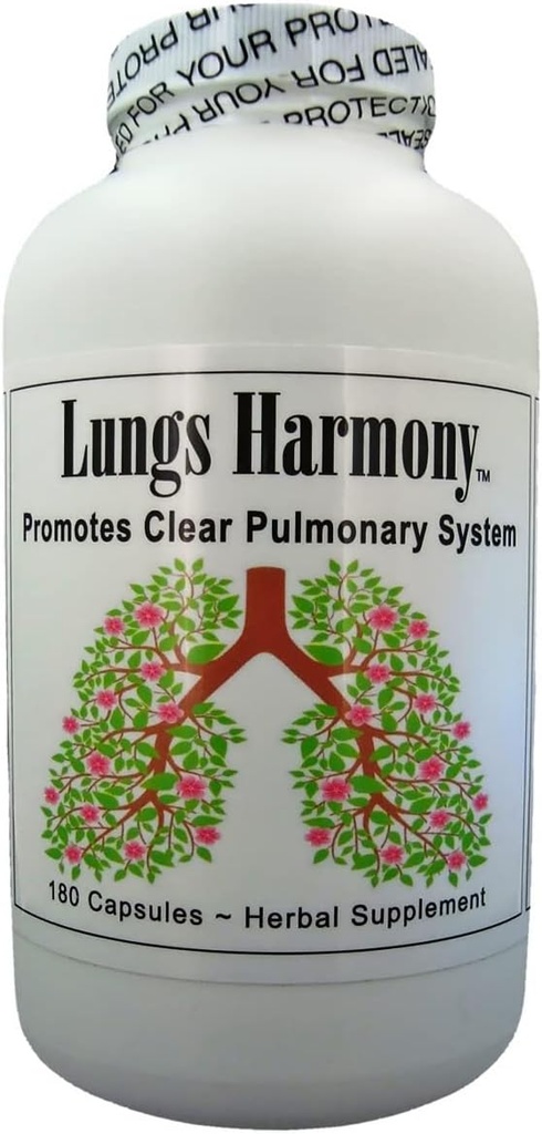 Armonía Pulmonar - Apoyo serio para la respiración clara. Lung Decongestant y Detox a Clear Lung Airways. para fumadores y no fumadores. 180 Tablas máximas de fuerza.