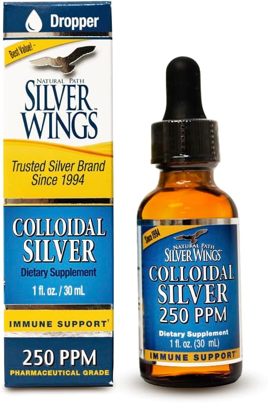 Natural Path Alas de Plata Colloidal Plata Líquido - Soporte mejorado - 250ppm (1250mcg) - 1oz Dropper