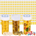200 Pieces Empty Medicine Pill Bottles with Child Resistant Caps 6 Dram Plastic Prescription Bottles Orange Pill Container Small Medicine Bottles with Lids for Pharmacies, Doctors, and Labs, Hospitals