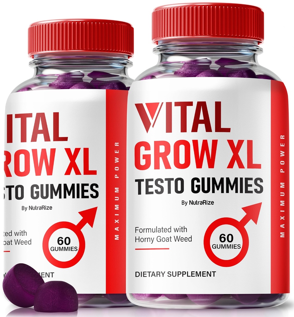(2 Pack) Vital Grow XL, Official Vital Grow XL Testo Gummies for Men, Boost Stamina and Confidence Gummy for Mens, Vital GrowXL Male Support Gomitas (120 Gummies)