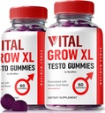 (2 Pack) Vital Grow XL, Official Vital Grow XL Testo Gummies for Men, Boost Stamina and Confidence Gummy for Mens, Vital GrowXL Male Support Gomitas (120 Gummies)