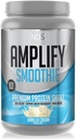 AMPLIFY NDS Nutrition Smoothie Premium Whey Protein Powder Shake with Added Greens and Amino Acids - Build Lean Muscle, Gain Strength, Lasting Energy, and Lose Fat - Vanilla (30 Servings)
