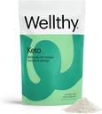 Wellthy Keto Power con BHB Salts for Instant Ketosis and Energy, Natural Strawberry Kiwi Flavor, 10.58 oz