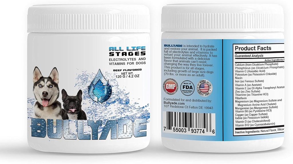 Suplemento Natural Perro con 18 Vitaminas &amp; Minerales. Mezcla con agua o comida. (Carne)