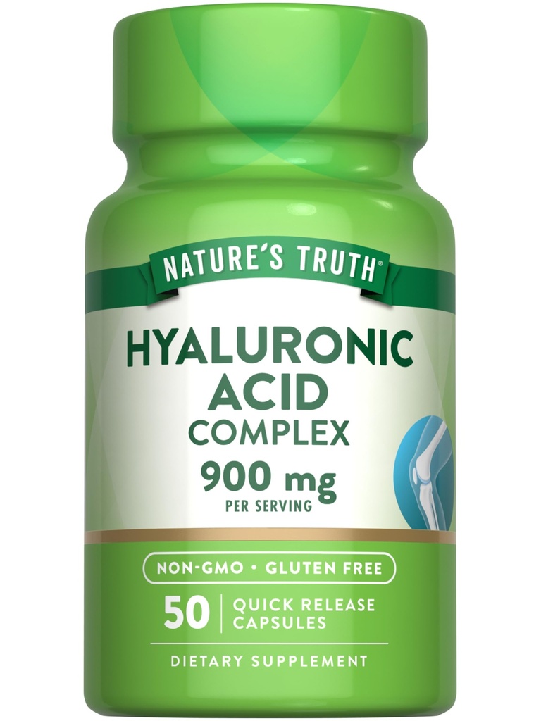 Nature's Truth Hyaluronic Acid with Collagen & MSM | 900mg | 50 Capsules | Non-GMO & Gluten Free Supplement