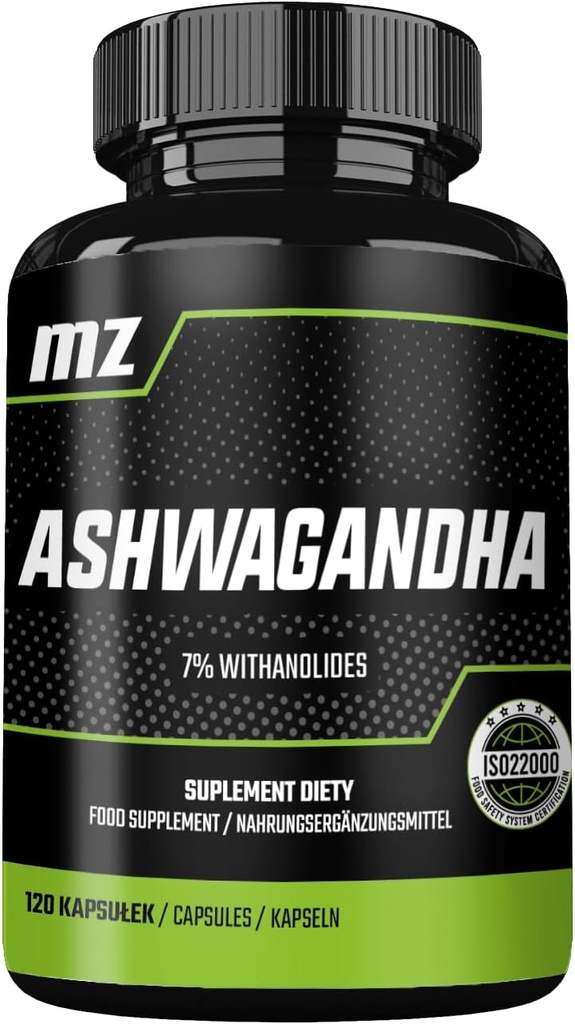 Ashwagandha Extracto 142 mg por cápsula - 120 cápsulas - Suministro de 4 meses - Suplemento dietético por MZ