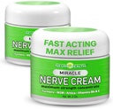 Miracle Nerve Cream - Maximum Strength - Turmeric and Arnica Blend for Neuropathy Discomfort Relief - Soothing Foot & Hand Formula with MSM, B6, E - Made in USA - 2 Pack