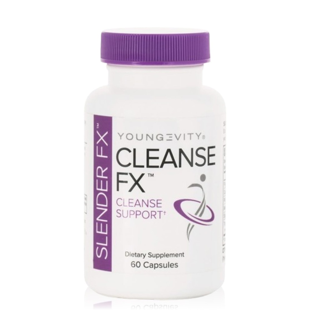 Youngevity Slender FxTM Cleanse FxTM - Super Colon Cleanse 15 Day - Natural Herb Blend - Flax Seed, Cape Aloe, Rhubarb Root, Triphala, Slippery Elm, Marshmallow Root - 60 cápsulas (Pack of 4)