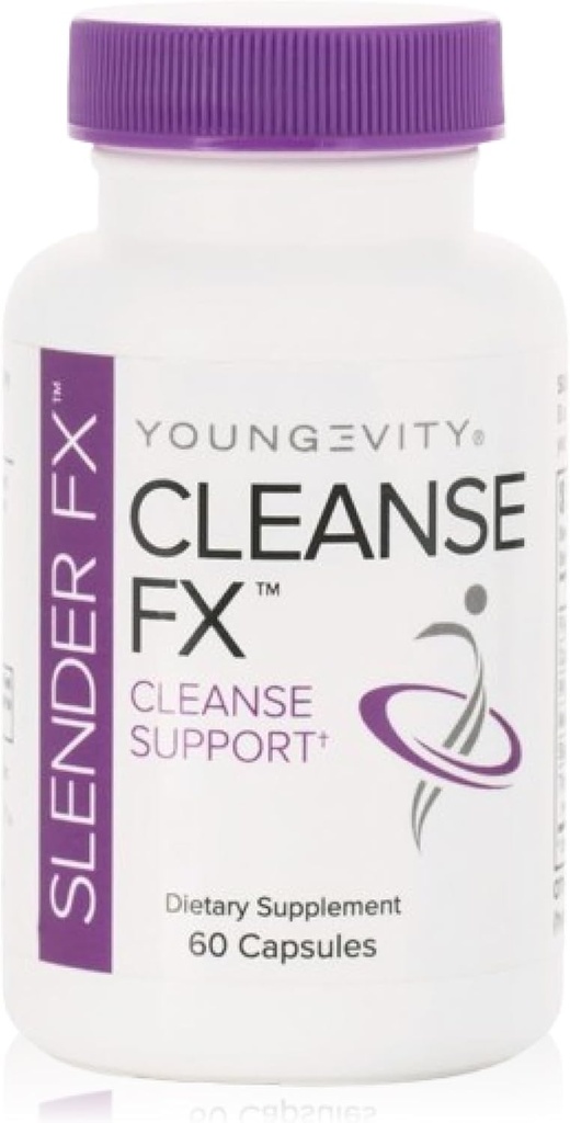 Youngevity Slender FxTM Cleanse FxTM - Super Colon Cleanse 15 Day - Natural Herb Blend - Flax Seed, Cape Aloe, Rhubarb Root, Triphala, Slippery Elm, Marshmallow Root - 60 cápsulas (Pack of 4)