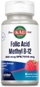Kal 800 Mcg Folic Acid Methyl B-12 Tablets, Raspberry, 60 Cuenta