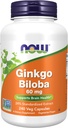 AHORA Suplementos Alimentarios, Ginkgo Biloba 60 mg, 24% Extracto Estándarizado, Proyecto No OGM Verificado, 240 cápsulas Veg