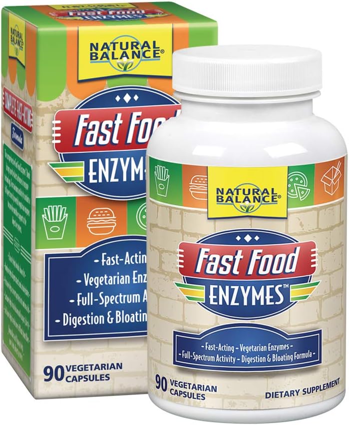 Enzimas de alimentos rápidos de equilibrio natural, 90 cápsulas