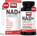FORCE FACTOR NAD+ (NMN o Nicotinamide Riboside Alternative) con Resveratrol, Astaxanthin, Spermidine & Luteolin Complex, NAD para apoyar la salud celular y el envejecimiento saludable, 60 cápsulas