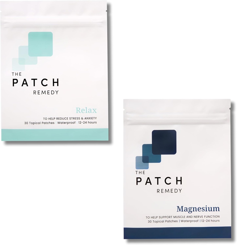 The Patch Remedy Relax &amp; Magnesium Glycinate Wellness Kit - con Ashwagandha, L-Theanine y Rhodiola Rosea ← Patches tópicos con Minerales