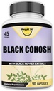 Cohosh Negro Hecho con raíz de cohosh negro orgánico 1300MG por servicio, hormonas de equilibrio, menopausia natural & soporte menstrual, apoyo a la salud de las mujeres, 90 cápsulas Vegan, 45 piezas