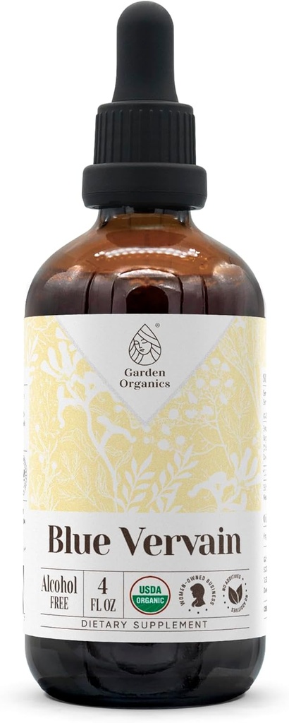 Blue Vervain USDA Organic Alcohol-Free Extract ← Suplemento dietético, Tintura de alta potencia