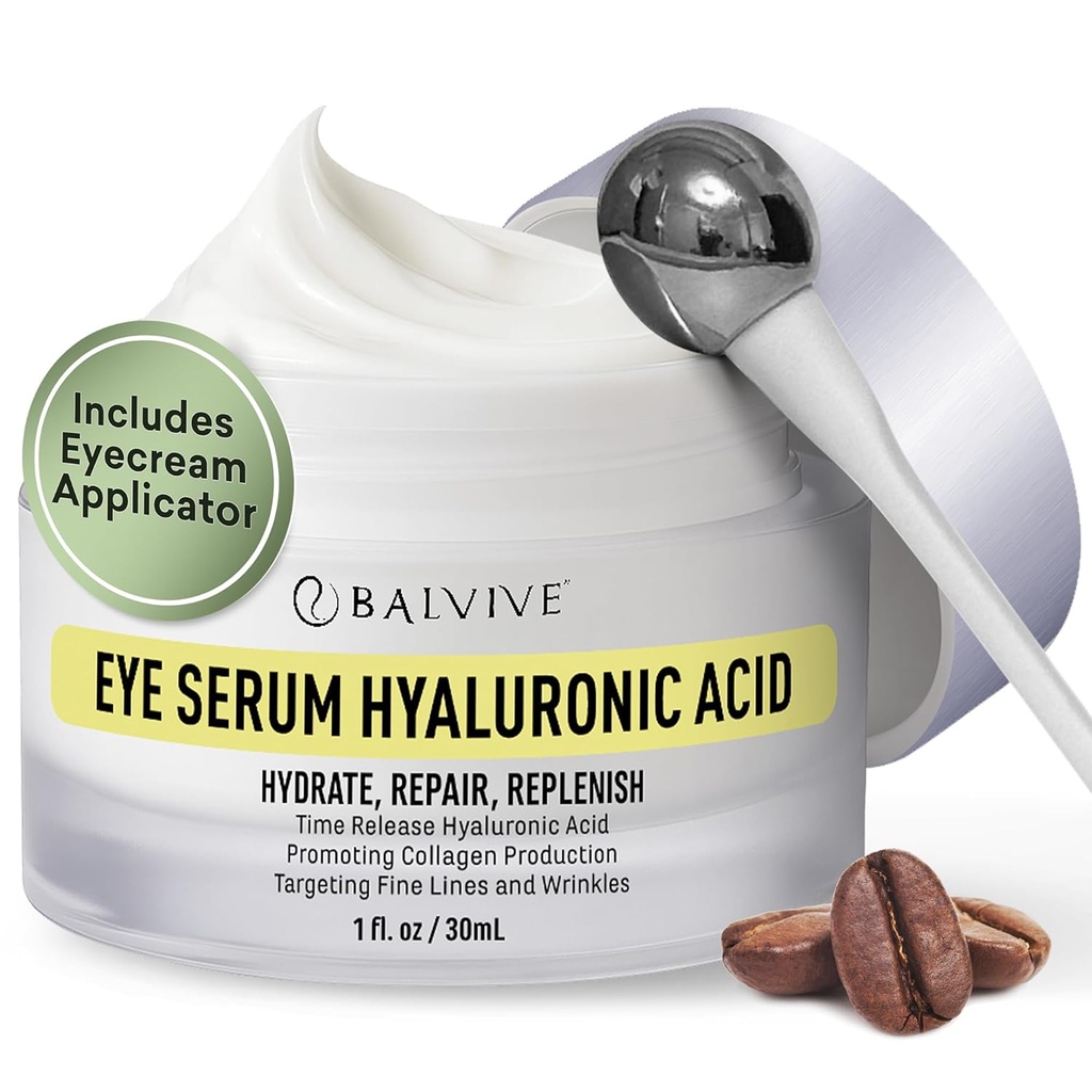 Caffeine Under Eye Cream for Dark Circles, Puffiness, Wrinkles, Bags Under Eye & Fine Lines with Retinol & Multi-Peptides - Brightening, Hydrating " Revitalizing for Women " Men, 30ml