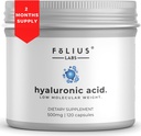 Ultra High Purity Hyaluronic Acid Capsules 500mg - 95% Sodium Hyaluronate - Highly Purified and Bioavailable - Low Molecular Weight - Non-GMO Fermented - 120 Capsules