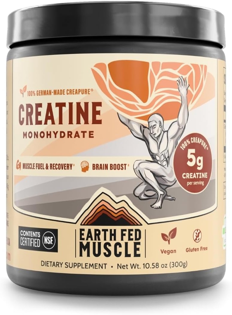 Tierra Fed Muscle Transcend Creatine Monohydrate Powder – 100% German Creapure Creatine for Women peru Muscle Recovery & Building, Energy Production ¦ Unflavored 5g Serving, 60 Servings per Container