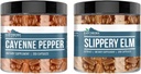 Elementos terrestres Cayenne Pepper & Slippery Elm Bundle (200 capsules cada uno) Puro " Undiluted, No Additives