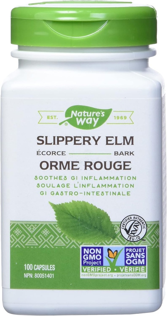 Camino resbaladizo Elm Bark, Soothes Inflamación gastrointestinal, 100 cápsulas vegetarianas (2 Pack)