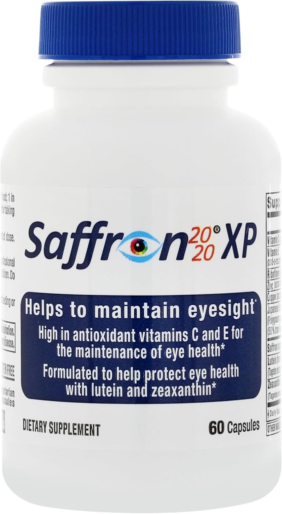 Saffron 2020-XP Suplemento con Saffron, Resveratrol, Vitaminas y Minerales, Zeaxanthin y Lutein -60 cápsulas vegetarianas