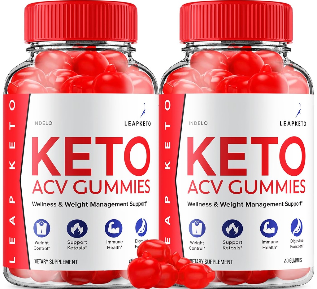 (2 Pack) Leap Keto ACV Gummies - Advanced Formula Leap Keto Plus Weight Management ACV Gummies Apple Cider Vinegar Keto Leap ACV Gummies Suplemento dietético Comentarios Hombre Mujeres (120 Gummies)