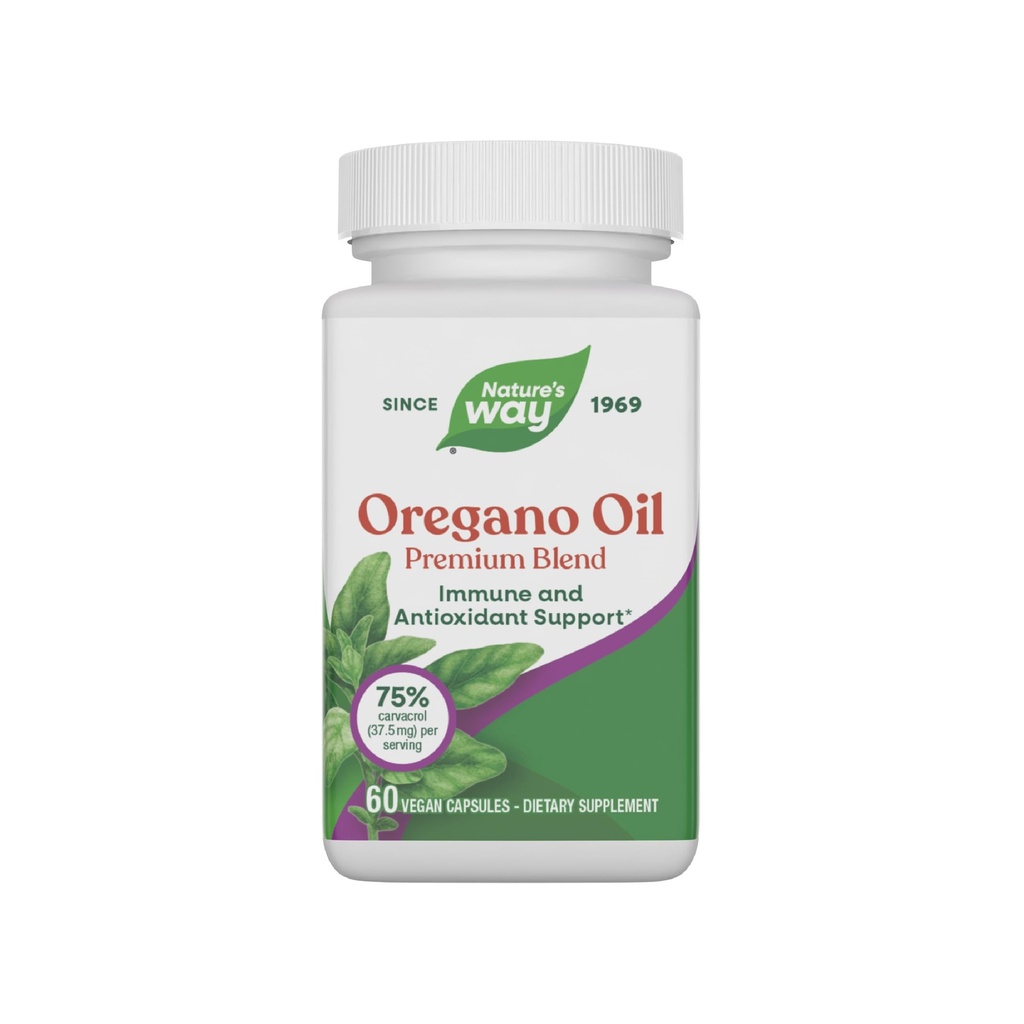 Natural Way Oregano Oil, Immune and Antioxidant Support Supplement,* 75-85% Carvacrol per Serving, Gluten Free, 60 Vegan Capsules