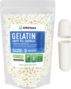 XPRS Nutra Size 3 Empty Capsules - 1000 Conde Empty Gelatin Capsules - Pills DIY Capsule Filling - Pure Bovine Pill Gel Caps Fillable Do-It-youself Vitamins and Supplements (White)