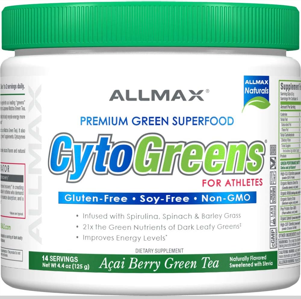 ALLMAX Nutrition - Cytogreens Super Greens Powder, Infused with Spirulina, Spinach & Barley Grass, Supports Immune Health and Digestive Function, Vegan Friendly, 125 Grams