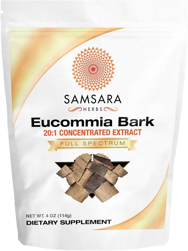 Samsara Herbs Eucommia Extracto Polvo - 20:1 Extracto Concentrado (4oz/114g)