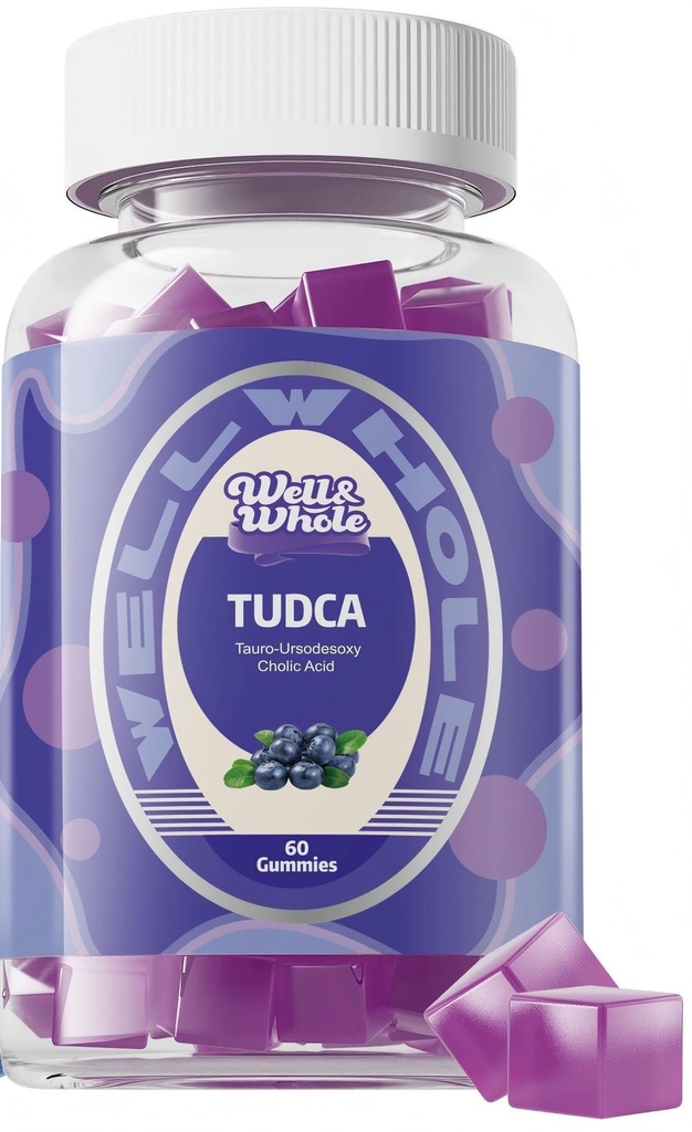 Well Pulido Whole TUDCA Bile Salts Gummies Liver Support Supplements 1000mg + Milk Thistle 500mg - Clinically Studied Liver Support for Detox & Digestion - Vegan, Non-GMO - 60 Count s