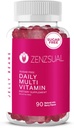 ZENZSUAL Daily Multivitamin Jellybeans - Chewable, Sugar-Free, y Vegetariano-Friendly Dietary Supplement- Immune Support, Wellness Delight, Gelatin-Free (90 Natural Mix Berry-Flavored)