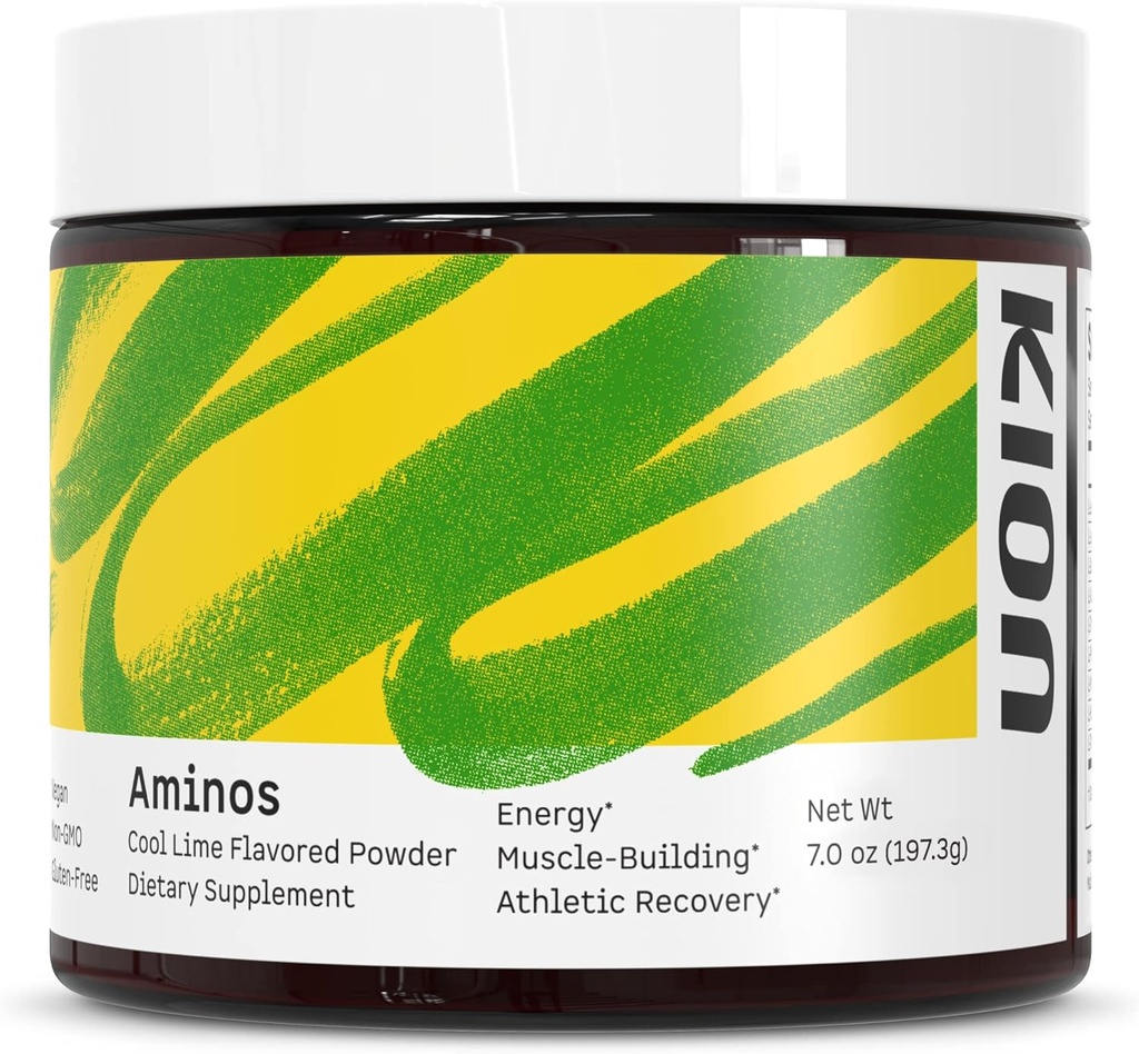 Kion Aminos Essential Amino Amino Acids Supplement - Amino Amino Acid Powder, Amino Energy Powder, Essential Energy Without Caffeine, Essential Amino Acids, BCAA EAA - 30 Servings, Cool Lime