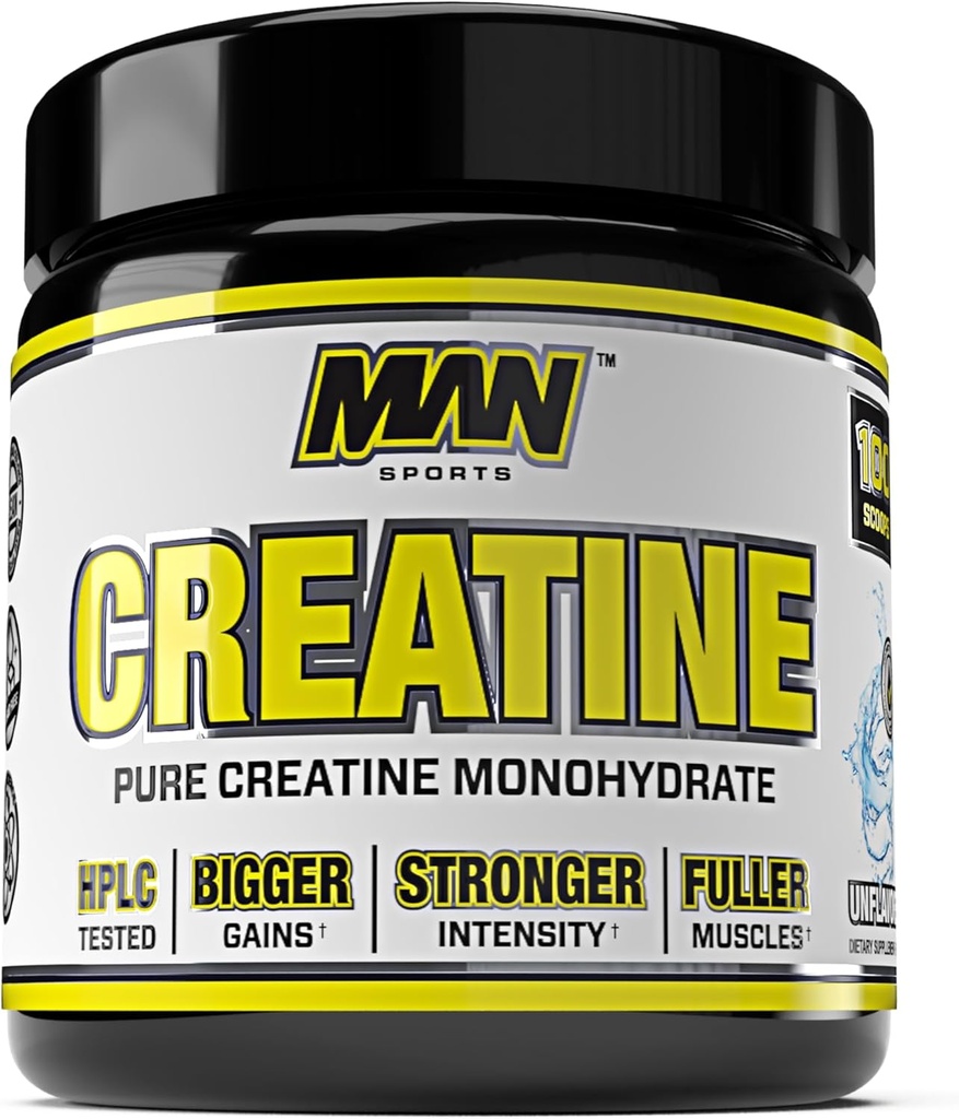 Hombre Deportes 100% Pure Creatine Monohydrate Powder, Neutral, 500 Gram - 100 Servings