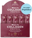 Antiguos colágenos de nutrición Péptidos Polvo, Proteína Multi Collagen, Hombres Mujeres, Vitamina C, Probióticos, Collagen Hidrolyzed, Soporta la piel, Juntas, Salud Gut, Desflavorado, 40 Stick Packs